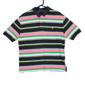 Vintage Polo Ralph Lauren Polo Shirt short sleeve Striped Size Medium 90S